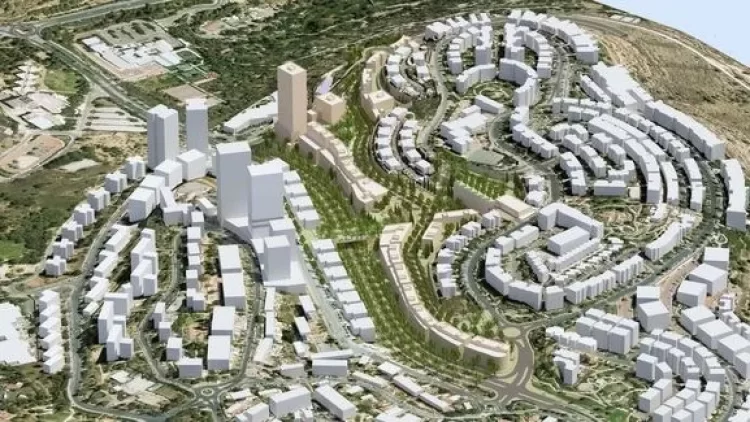 הדמיית תוכנית גבעת משואה צפון בירושלים (קולקר, קולקר אפשטיין אדריכלים)