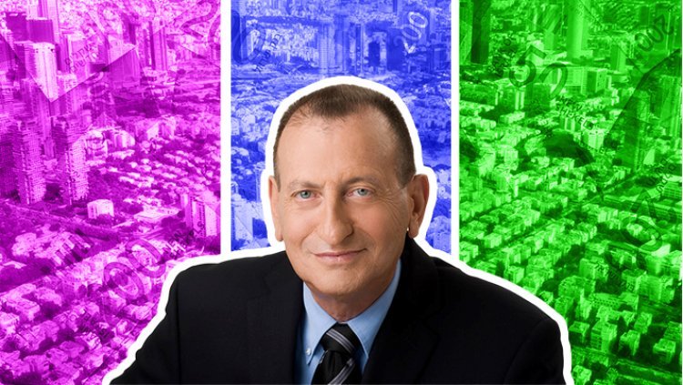 רון חולדאי ראש העיר תל אביב-יפו (יח"צ) על רקע העיר תל אביב (שאטרסטוק)