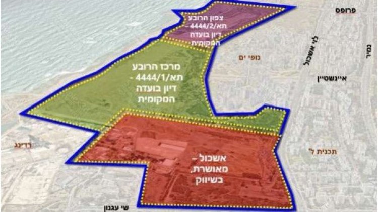מפת הבניה ברובע שדה דב (הוועדה המקומית תל אביב)