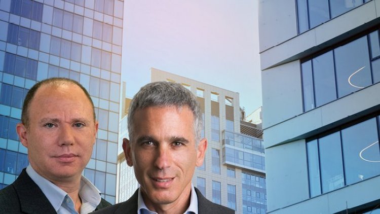 מנכ"ל אפריקה ישראל מגורים מיכה קליין, וברק בנסקי, משנה למנכ"ל ומנהל חטיבת ההשקעות של כלל ביטוח ופיננסים (שירן כרמל, סיוון פרג') 
