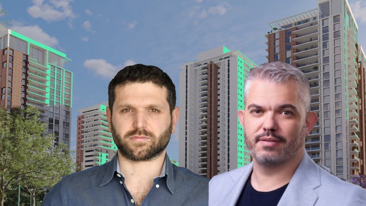 מנכ"ל הכשרת היישוב בתחדשות אלכס מריאש וסמנכ"ל נכסים בהכשרת היישוב דניאל נמרודי על רקע הדמיית הפרויקט (ראובן קפוצ'ינסקי, VIEWPOINT) מנכ"ל הכשרת היישוב בתחדשות אלכס מריאש וסמנכ"ל נכסים בהכשרת היישוב דניאל נמרודי על רקע הדמיית הפרויקט (ראובן קפוצ'ינסקי, VIEWPOINT)