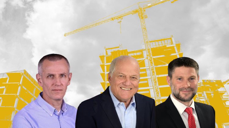 מימין: שר האוצר בצלאל סמוטריץ', שר הבינוי והשיכון חיים כץ ומנכ"ל רמ"י ינקי קוינט (אבי אוחיון, לע"מ) מימין: שר האוצר בצלאל סמוטריץ', שר הבינוי והשיכון חיים כץ ומנכ"ל רמ"י ינקי קוינט (אבי אוחיון, לע"מ)