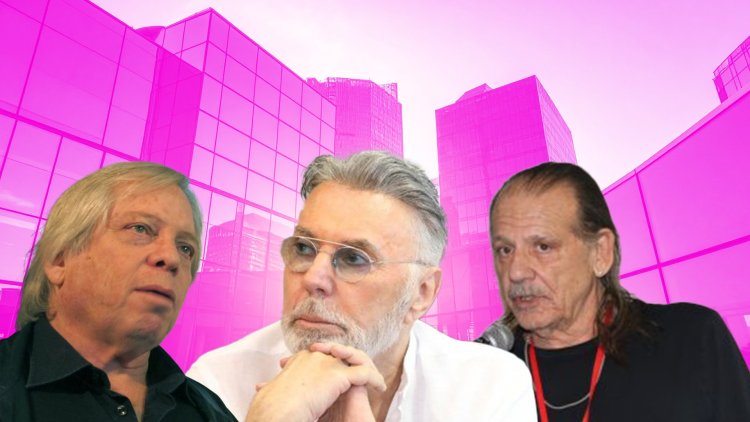מימין: האדריכלים אבנר ישר, אילן פיבקו ומשה צור (רפי דלויה, ניב קנטור, מיכאל יעקובסון ויקימדיה)