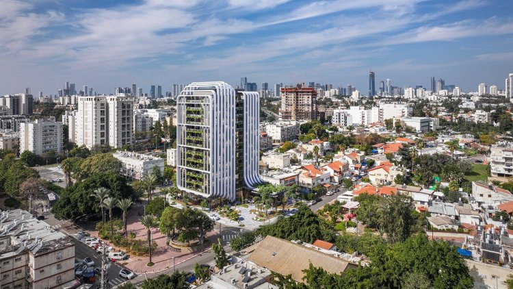 הדמיה של פרויקט ההתחדשות במתחם בניהו שקד ברמת גן (Masa architecture)