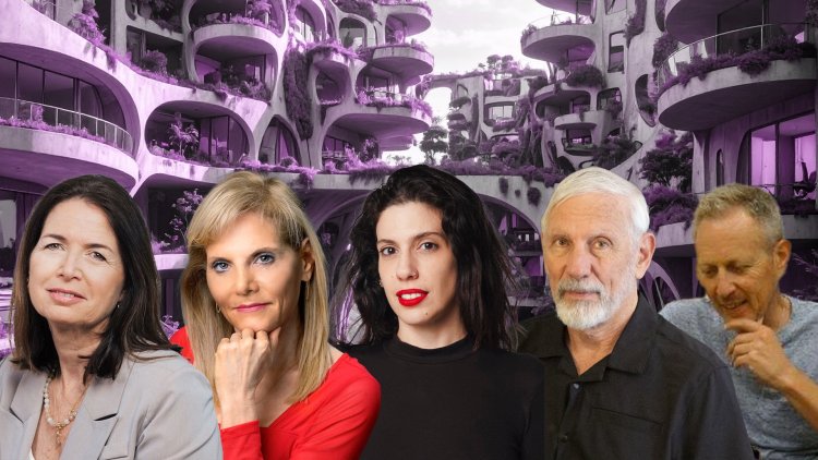 מימין: אמנון רכטר, בני פרי, עדי עיני-ישר, ורד מצליח-אלנבוגן, אורית מילבאואר (צילום פרטי, דניאל פרי, נדב יהלומי, אייל לייבל, תמי בר שי) 