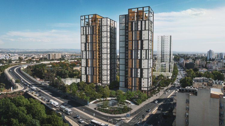 הדמיה של פרויקט TEO, שער העיר רמלה. אדריכלים: אורבך הלוי אדריכלים, הדמיה: 3Dvision