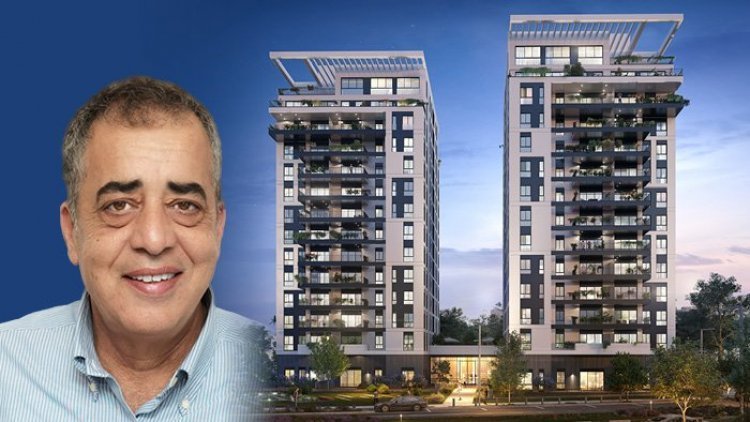 גיל קטה, בעלי קטה גרופ גיל קטה על רקע הדמיית פרויקט בגליל ים בהרצליה (נטע שני, viewpoint kata icon)