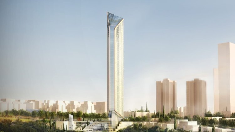 הדמיה של הבורג' חליפה הירושלמי (משרד האדריכלים AS+GG)