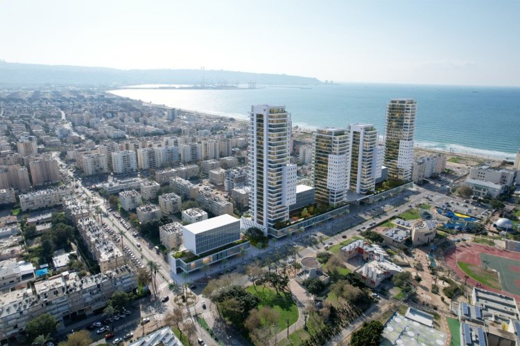 הדמיה של התוכנית בקריית ים (הדמיה: אלכס לובימוב, צילום רחפן: צילום רחפן)