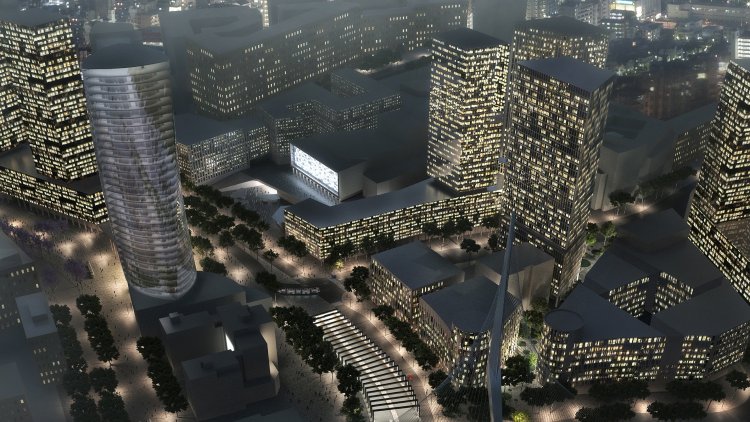 הדמיה של רובע הכניסה לירושלים (עדן - החברה לפיתוח מרכז ירושלים)