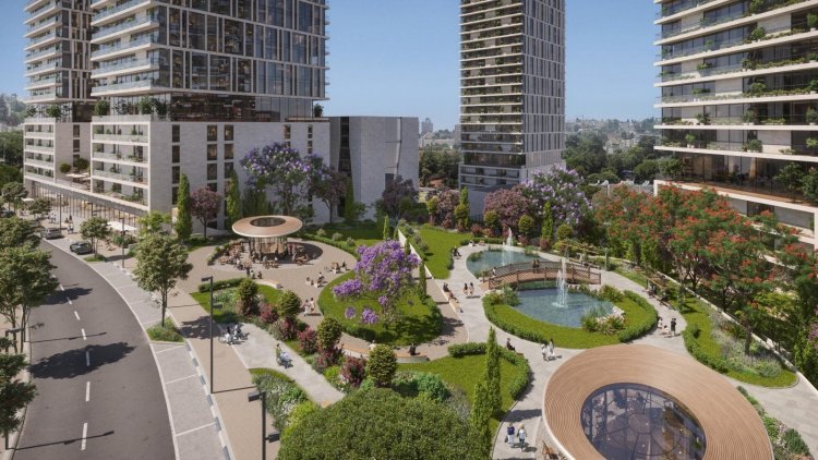 הדמיה של התוכנית במתחם שלמה בן יוסף, משה ברזני ומאיר פיינשטיין. (כנען שנהב אדריכלים)