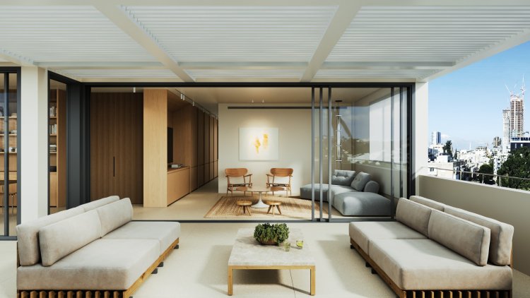 הדמיה של אחת המרפסות בפנטהאוז (modstudio)