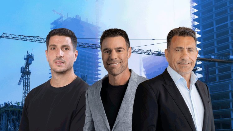 מימין: שלומי עקריש מנכ"ל אספן גרופ, יוסי רייק מנכ"ל רייק נדל"ן, ויקטור וקרט מנכ"ל לאומי פרטנרס (נטי לוי, סטודיו דינו, רז רוגובסקי)