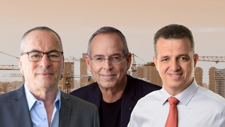 מימין: ראש עיריית ר"ג כרמל שאמה הכהן, ראש עיריית רמה"ש איציק רוכברגר ונשיא התאחדות הקבלנים בוני הארץ, רוני בריק (דוברות עיריית רמת גן, Sambusac, יהודה שטיין, ויקימדיה, שירי גרופר)