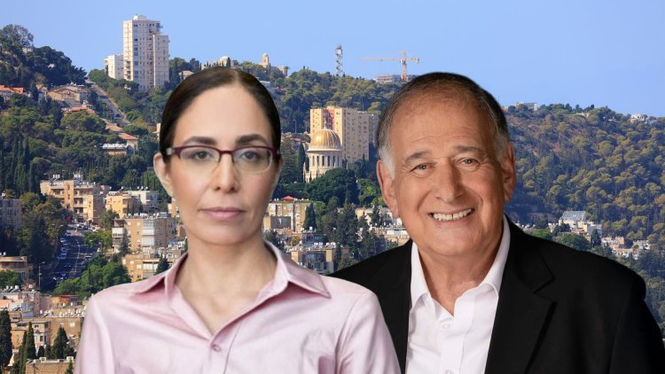 ראש העיר חיפה יונה יהב ויו"ר הוועדה המחוזית חיפה, רות שורץ (אלעד מלכה, מנהל התכנון, שאטסרטוק)