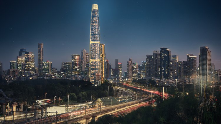 הדמיה של תוכנית ורטיקל סיטי (שרד ברעלי לויצקי כסיף דה לה פונטיין אדריכלים)