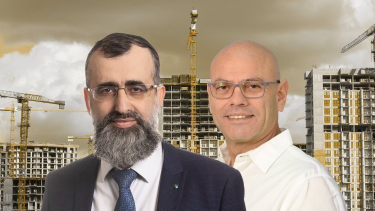 מנכ"ל מינהל התכנון רפי אלמליח ויו"ר מטה התכנון הלאומי הרב נתן אלנתן (לע"מ, רז רוגובסקי)