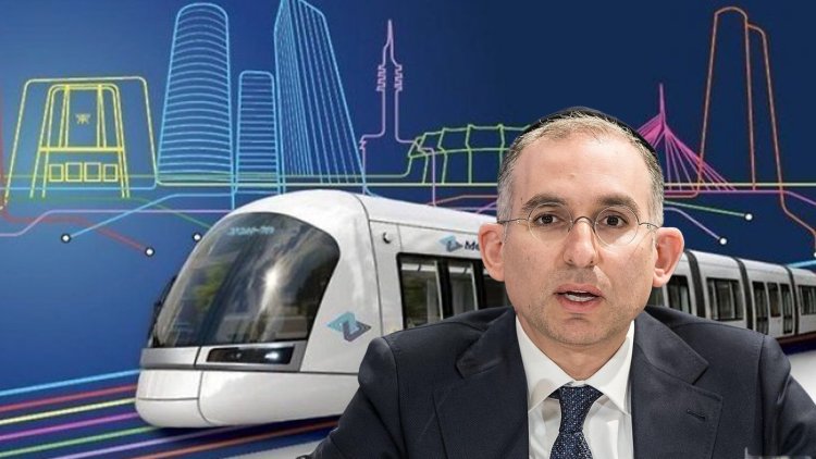 ישראל אוזן על רקע הדמיה של תוכנית המטרו ( עודד קרני, ויקימדיה, יח"צ) 