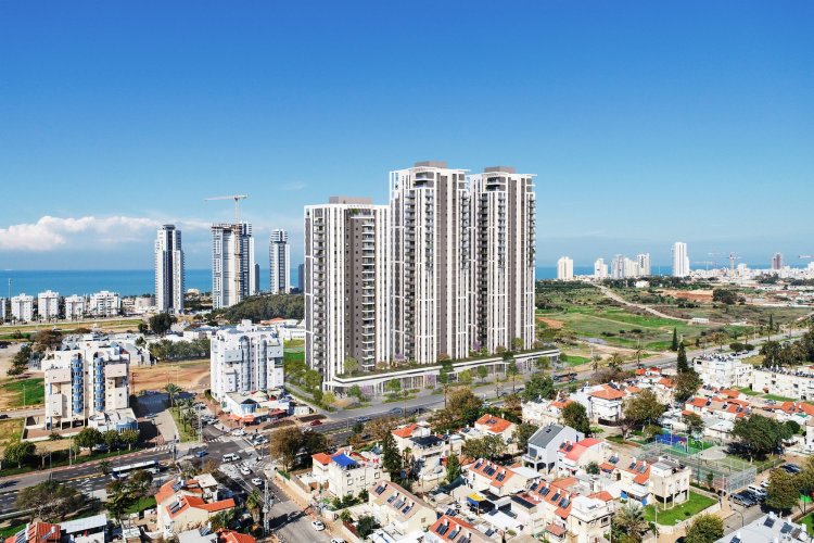 הדמיה של אחד הפרויקטים של דוד אזולאי בנתניה (קבוצת דוד אזולאי)