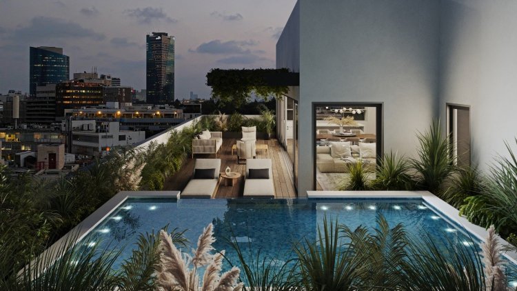 הדמיית מרפסת הגג בנכס הנרכש (SHARPEN)