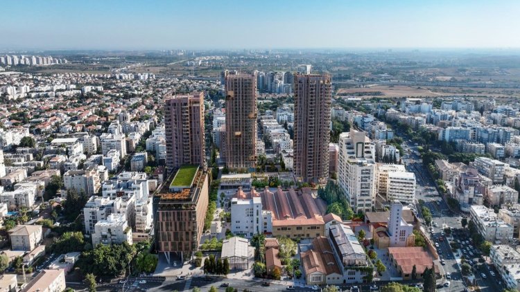 הדמיה של התוכנית במתחם היקב ההיסטורי בראשון לציון (Line creative UK)
