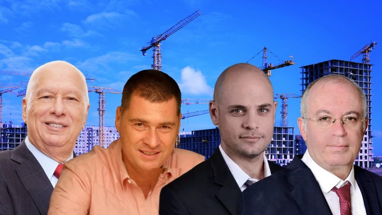 מימין: אבי ברזילי מנכ"ל אפי נכסים, אמיר יניב מנכ"ל אלקטרה נדל"ן, זוהר לוי בעלי סאמיט, חיים כצמן מייסד ומנכ"ל ג'י סיטי (תמר מצפי, אלדד רפאלי, באדיבות סאמיט, ג'י סיטי)(מרכז הנדל"ן, שאטרסטוק)