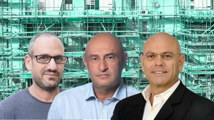 מנכ"ל מינהל התכנון רפי אלמליח, מנהל הרשות להתחדשות יורי גמרמן ומנהל אגף תכנון ברשות גורי נדלר (מישל אמזלג, לע"מ, רועי טפר, 