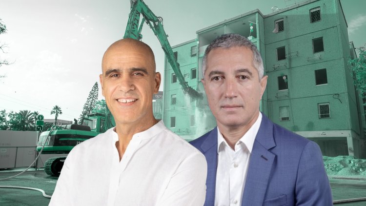 עמי פרץ מנכ"ל בוני התיכון וזהר לוי מנכ"ל קבוצת אמפא (דוד סקורי, סם יצחקוב)