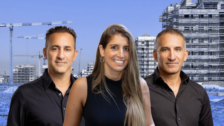 איריס חסקי (במרכז) עם דורון לוי וגיא לוי בעלי חברת גיא ודורון לוי (מיכה לובטון, רוקסן חסיד)
