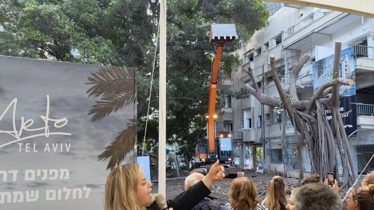 עבודות ההריסה במתחם דפנה בתל אביב (זוהר לידובסקי)