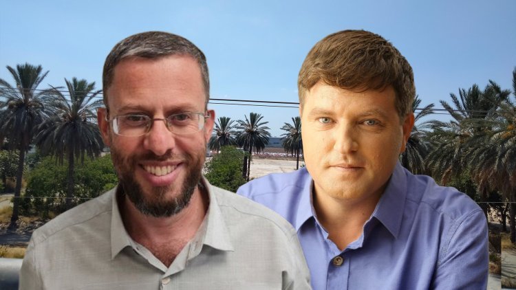 ראש עיריית פ"ת רמי גרינברג ומנכ"ל רמ"י יהודה אליהו (ראובן קפוצ'ינסקי, ויקימדיה, צילום עצמי, ס.ג'יבלי)