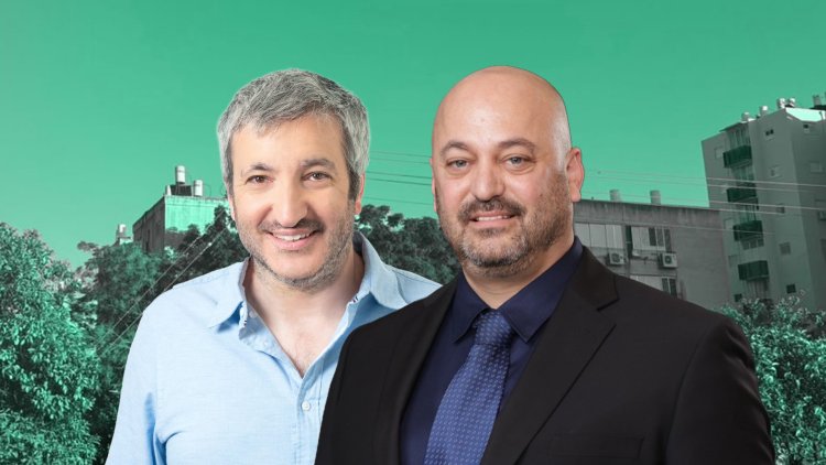 עו"ד אמיר שטיינהרץ ומנכ"ל RMA קובי ארדיטי, על רקע המתחם ברחובות (סטודיו תומאס, אפרת בלוססקי, זהר לידובסק)
