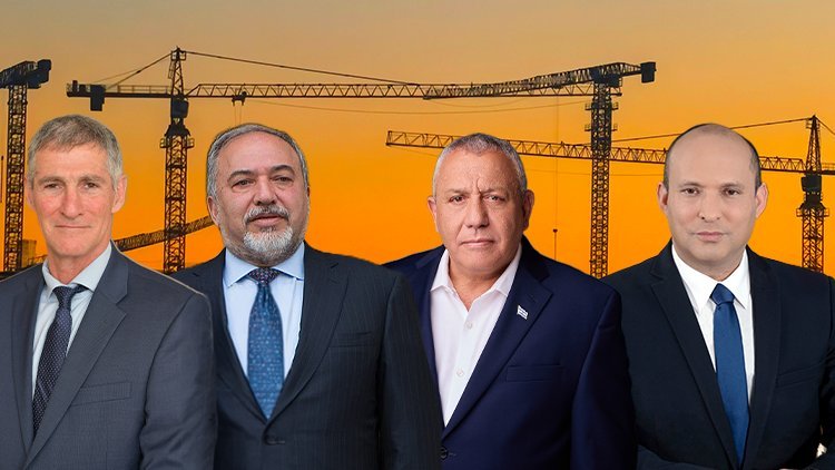 מימין: יו"ר ביחד נפתלי בנט, יו"ר ישר גדי איזנקוט, יו"ר ישראל ביתנו אביגדור ליברמן ויו"ר הדמוקרטים יאיר גולן (אבי אוחיון, לע"מ, יהב טרודלר, שלומי אמסלם, ארכיון הכנסת, Jim Mattis, ויקימדיה)