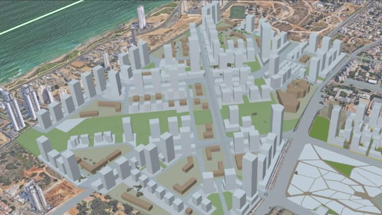 הדמיית המרכז העירוני בנתניה במסגרת התוכנית המעודכנת (עיריית נתניה)