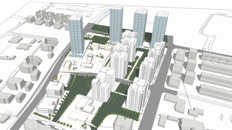 הדמיית תוכנית ההתחדשות העירונית לרובע א' באשדוד (אדריכלית אילה רונאל)