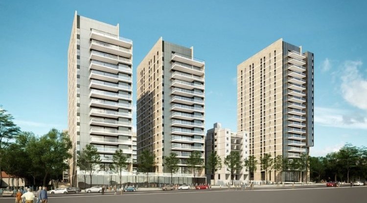 הדמיה של פרויקט האורן של אאורה (אדריכל מנדי רוזנפלד)