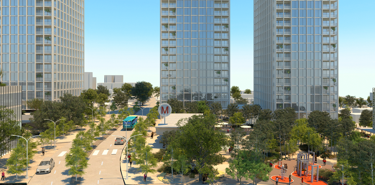 הדמיה של התוכנית בחולון (גוטמן אסיף אדריכלים)