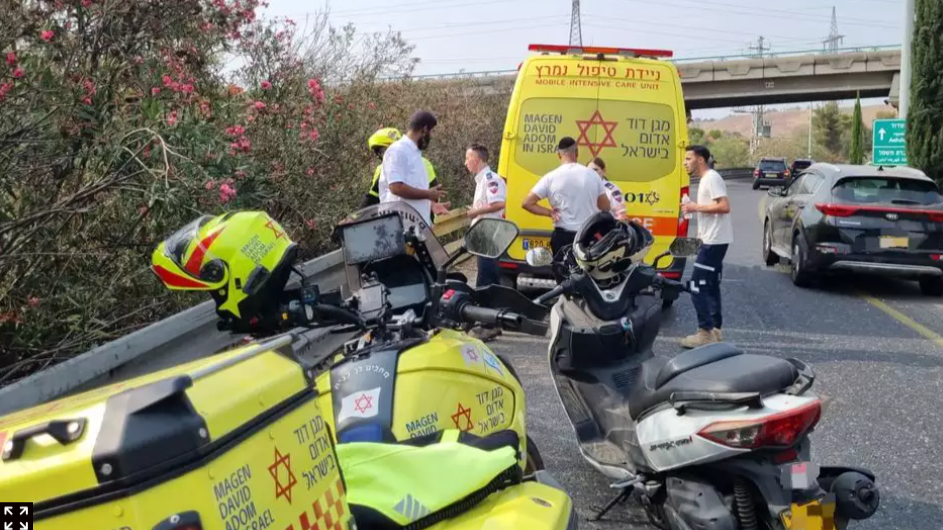זירת התאונה בכביש 4 (תיעוד מבצעי מד