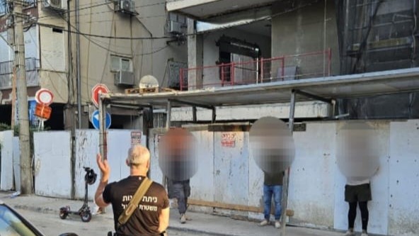 סגירת אתר הבנייה בתל אביב (דוברות משטרת ישראל)