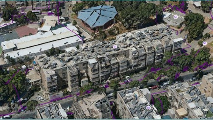 המבנה בשכונת רוממה בירושלים (מתוך מערכת ה-GIS של עיריית י-ם)