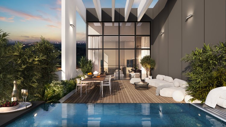 דירת הפנטהאוז בפרויקט MALA (אול אין הדמיות) 