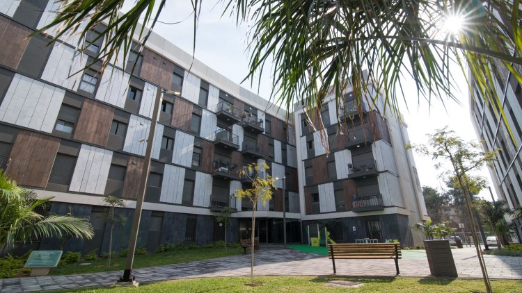 מעונות הסטודנטים באונ' בן גוריון, תכנון: ליואי דבוריינסקי, צילום: אביב קורט