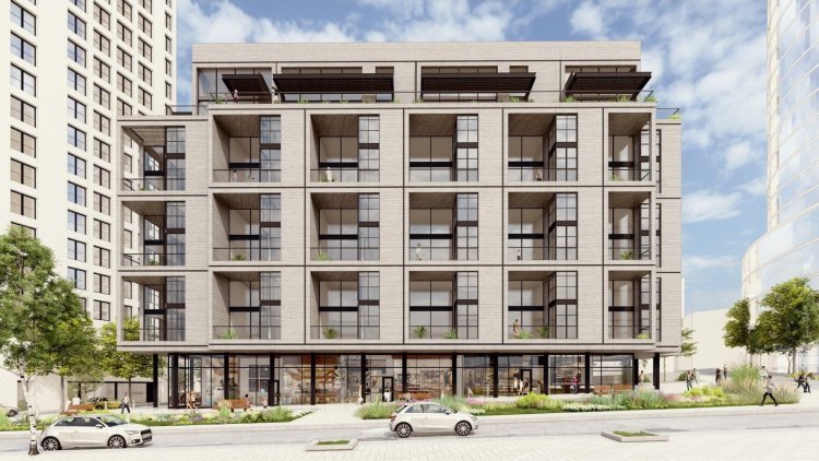 הדמיית הפרוייקט הראשון בתל אביב שעבורו הונפק היתר ברישוי עצמי (בר אוריין אדריכלים)