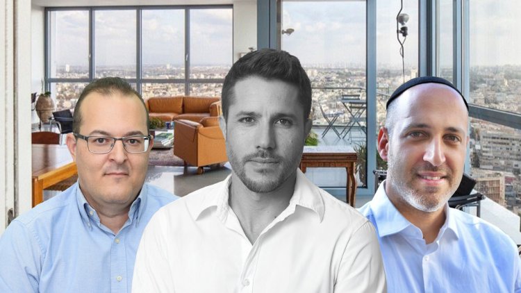 מימין: גבריאל רבני, אבי בן שימול, אלי רוזנטל (יח"צ) 