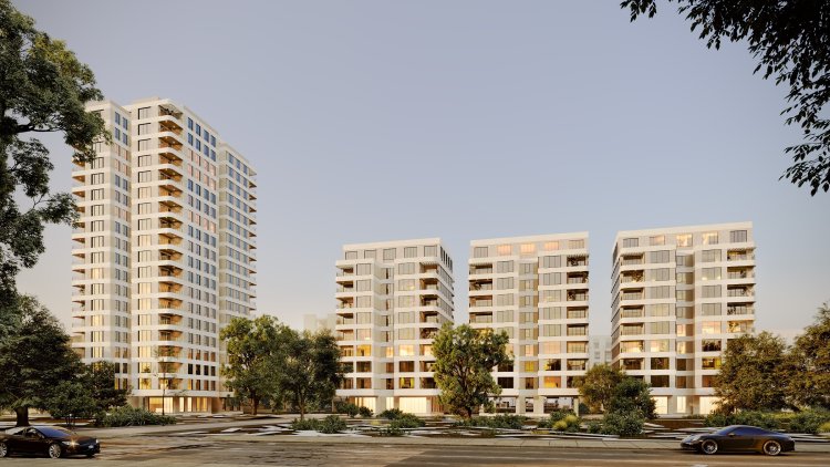 הדמיה של הפרויקט בהוד השרון (אתגר נול אדריכלים)