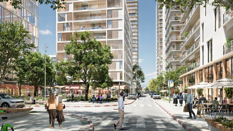 מתחם דניה, רחובות. תכנון והדמיה: דרמן ורבקל אדריכלות