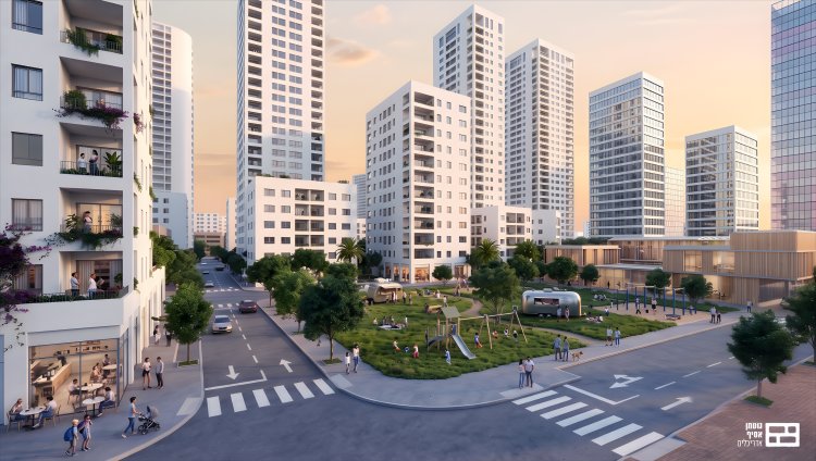 הדמיה של התוכנית בהרצליה (גוטמן אסיף אדריכלים)