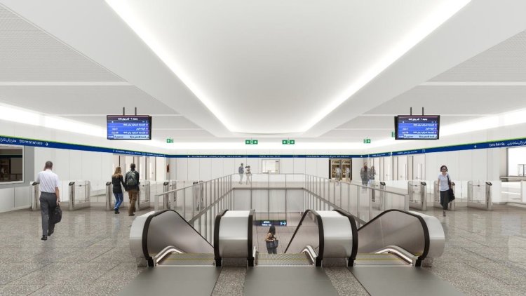 הדמיה של התחנה בכיכר רבין (קולקר קולקר אפשטין אדריכלים בע"מ)