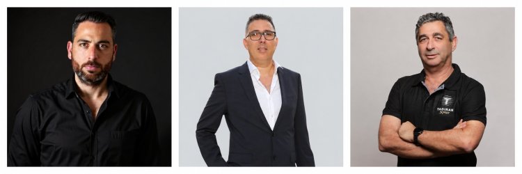 מימין לשמאל, ציון אטיאס, מנהל חטיבת תדיראן XPERT, דני וקנין, מנכ"ל תדיראן מוצרי צריכה, ואלעד מלכה, מנכ"ל תדיראן סולאר. קרדיט: באדיבות תדיראן 